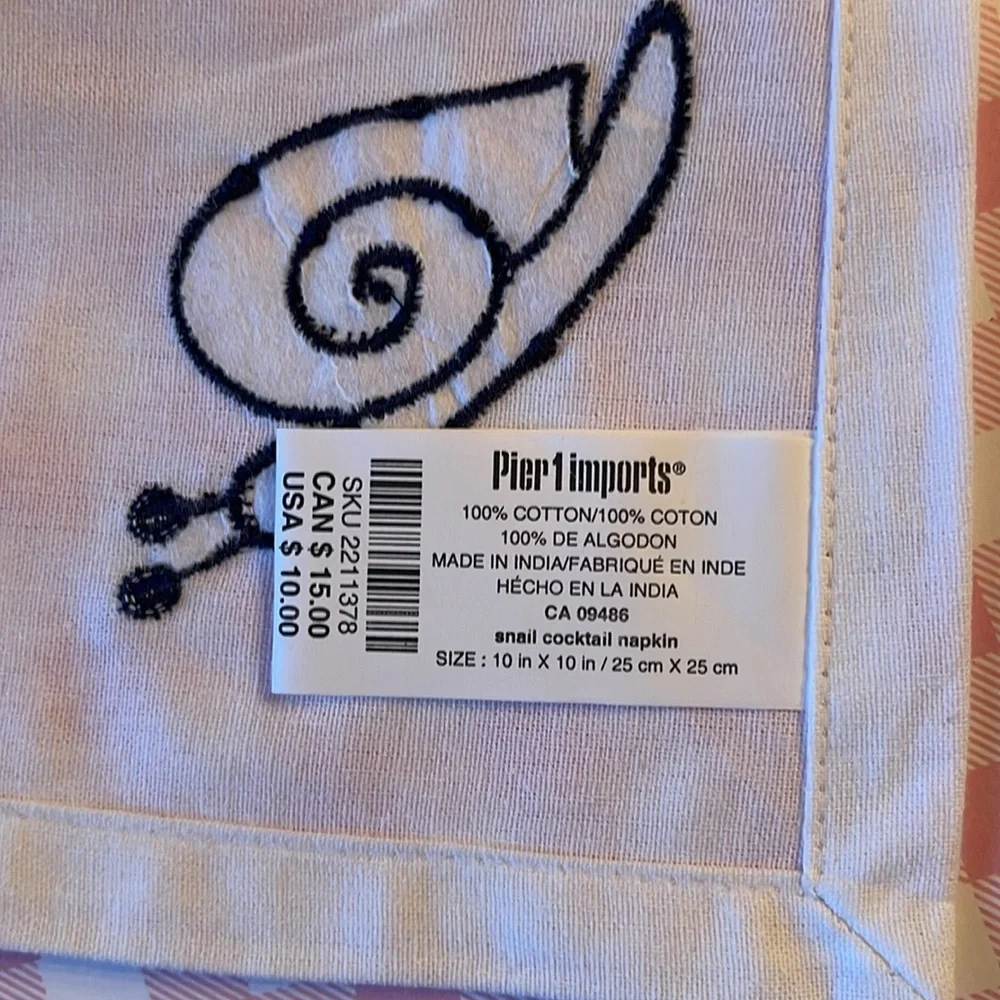 Pier 1 Escargot Cocktail Napkins